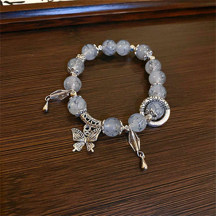 2025 Chinese-Style Ice-Cracked Beaded Bracelet High-End Niche Retro Trendy Versatile Men's Student Best Friend Clearance Hot-Selling Bracelet