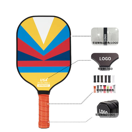 Fiberglass honeycomb pickleball paddle outdoor leisure sports key ball pick racket