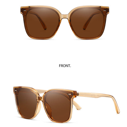 New Korean Style Large Frame TR90 Polarized Sunglasses Women's Fashion Sunglasses Men's and Women's Face Slimming Sunglasses