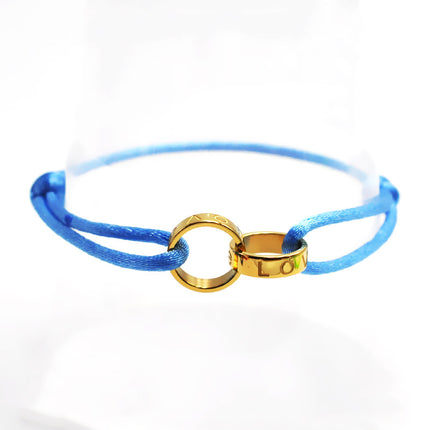 Cross-border supply Foreign Trade hand-woven couple stainless steel bracelet love double ring bracelet adjustable bracelet