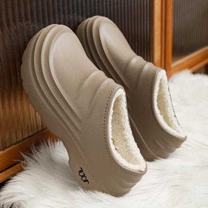 Cross-border Warm Chef Shoes Men's Waterproof Kitchen Shoes One-pedal Cotton Shoes Labor Protection Work Shoes with Patent Appearance