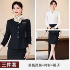 Black suit + shirt + skirt / S