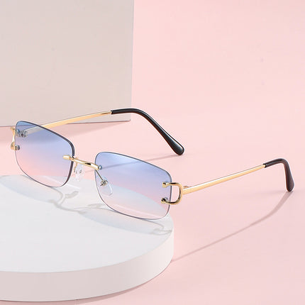 8120 Square Frameless Cut-edge Sunglasses Women's European and American Fashion INS Style Street Tide Sunglasses Personalized Small Glasses