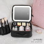 [Small size white + Black] full screen mirror + LED lamp ring
