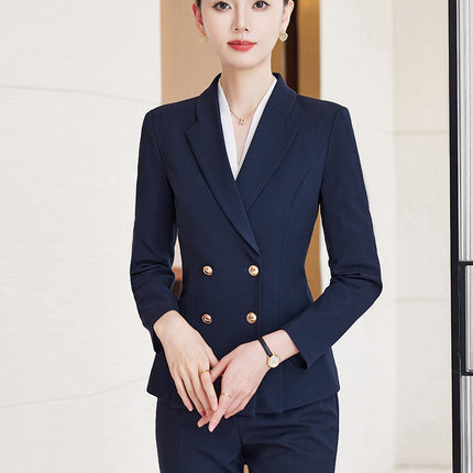 Autumn and Winter Professional Small Suit Suit, Feminine Formal Suit Two-Piece Suit, Beautician Front Desk Work Clothes