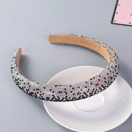 European and American high-end catwalk hairband overweight full diamond hairpin increased cranial top face small all-match foreign trade headdress hair accessories