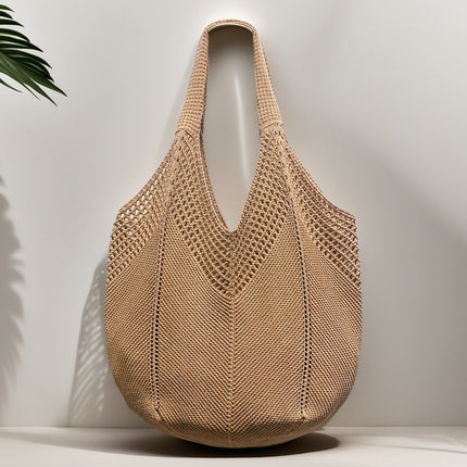 2025 New Cross-Border Bags, Japanese and Korean Tote Bags, Straw Bags, Knitted Bags, Hollow Bags, Beach Bags, Woven Bags for Women