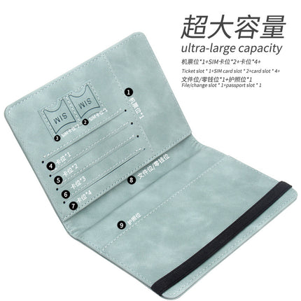 Rfid Anti-Magnetic Passport Holder Amazon Passport Book English Airline Ticket Holder Multi-Card Slot Elastic Band Passport Cover Leather