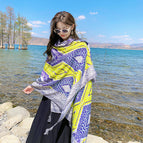 Blue and yellow rhombus / 180*95cm