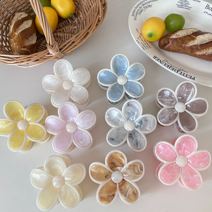 Spring and Summer Cream Flower Clip for Women 2025 New High Ponytail Hair Clip for the Back of the Head High-End Korean Shark Clip