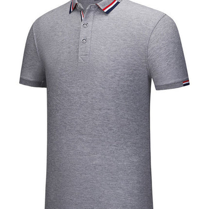 230G ice ion mercerized British fashion three-color side polo shirt printed enterprise advertising shirt overalls wholesale