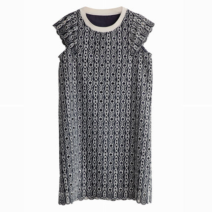 2025 Summer New Entry Light Luxury Retro Chain Hollow Flying Sleeve dress Women