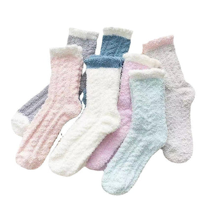 Winter Home Socks, Coral Fleece Socks for Women, Plush Thickened Postpartum Towel Socks, Maternity Floor Socks, Autumn and Winter Sleep Socks