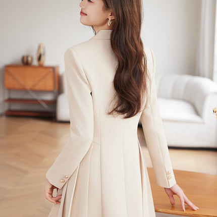 French Hepburn Style Small Black Dress High Sense High Cold Royal Sister Fried Street Small Fragrance Style Pleated Professional Suit dress Summer