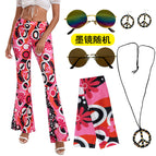 24666 pink pants-(pants + headscarf + earrings + sunglasses + necklace) / S
