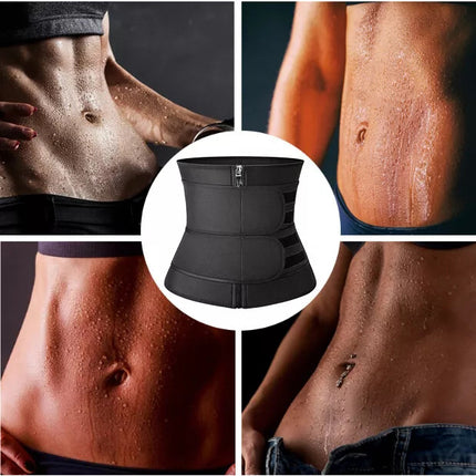 Men's Neoprene Waist Trainer Zipper Double Belly Band Sweat Compression Abdominal Control Shaping Trimmer