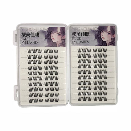 Yingmeijia Eyelashes Glue-Free Thin Rabbit Eyelashes Thick Comic Cute Sweetheart False Eyelashes Segmented Natural Korean Style