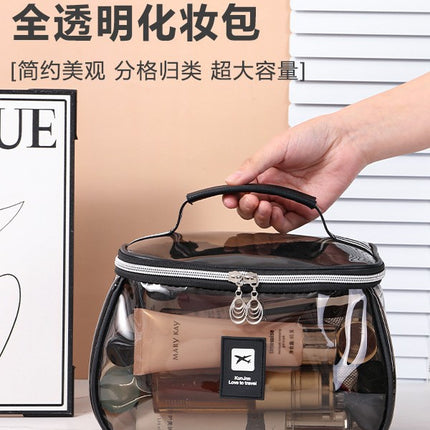 Cross-border Hot Selling PVC Large Capacity Transparent Toiletry Bag Cosmetic Storage Bag Waterproof Portable Cosmetic Storage Cosmetic Bag