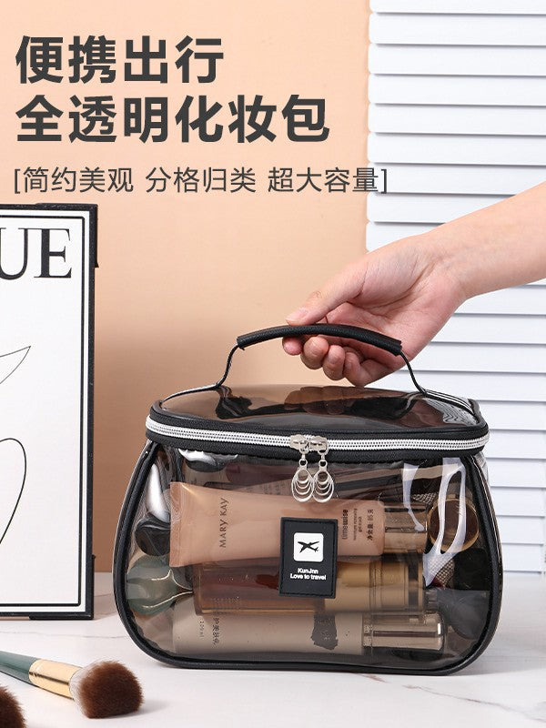Cross-border Hot Selling PVC Large Capacity Transparent Toiletry Bag Cosmetic Storage Bag Waterproof Portable Cosmetic Storage Cosmetic Bag