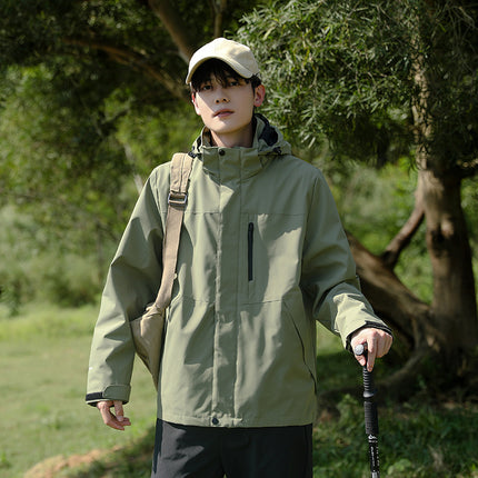 bxh same style jacket men's and women's three-in-one removable winter windproof waterproof outdoor jacket can print logo