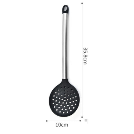 Silicone kitchenware suit 8-piece set stainless steel tube handle spatula baking scraper egg beater cooking hot pot spoon