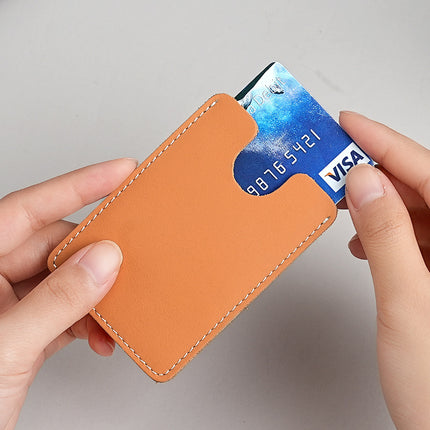Full Top Layer Cowhide Card Holder Men's and Women's Mini Genuine Leather Card Holder Lightweight Soft Leather Credit Card Card Holder Protective Cover
