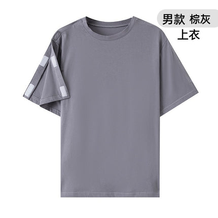 Summer patient care clothing easy to put on and take off hospital gown short sleeve cotton middle-aged and elderly medical clothing fracture clothing wholesale