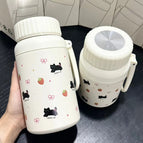 Cup comes with tea separator / 700ml [strawberry kitten] dazzling green handle
