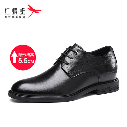 Red Dragonfly Men's Shoes Spring and Autumn Business Dress Leather Shoes Men's Leather Top Layer Cowhide Casual Soft Sole Office Wedding Shoes