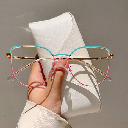 Factory direct plain look thin retro Harajuku anti-blue glasses European and American style trend large frame high-grade flat mirror