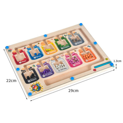 New Children's Educational Magnetic Pen Digital Maze Early Education Wooden Color Classification Counting Board Walking Bead Toys