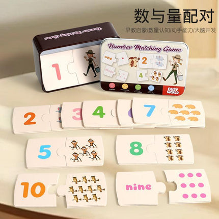 Children's Montessori Iron Boxed Toys 2-6 Years Old Baby Educational Enlightenment Early Education Building Blocks Rubik's Cube Top Wooden Puzzle