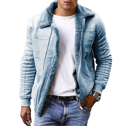 Cross-border Amazon ebaywish European and American foreign trade men's plus size matted velvet version composite leather jacket thick coat