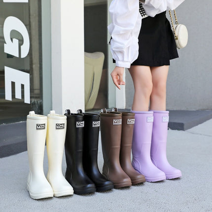 Nordic Rain Boots for Women, Korean High-Top Rain Boots, Rubber Shoes, Waterproof, Non-Slip, Water Shoes, Adult Water Boots, Wear-Resistant, Outdoor Functional