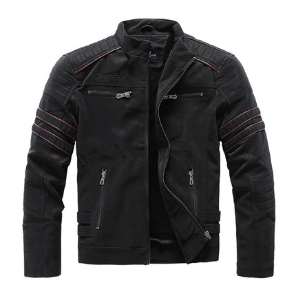 Factory Direct Sale Men's Autumn and Winter Suede Leather Jacket Fashion Slim Brushed Pu Motorcycle Trendy Brand Slim Coat