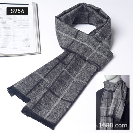 New Plaid Scarf for Men in Autumn and Winter, New Korean Version for Boyfriend, Plaid Scarf, Shawl, Male and Female Students, Couple to Keep Warm
