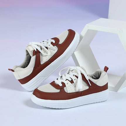 Korean Style Trendy Four-Season Thick-Soled Skateboard Shoes, Mesh Breathable Casual Shoes, Lace-Up Fashionable Women's Shoes, Outdoor Couple Trendy Shoes
