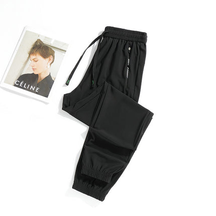 2024 Summer New Men's and Women's Ice Silk Elastic Couple Sports Pants Men's Sports Casual All-match Loose Sports