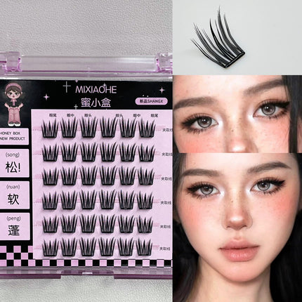Honey small box glue-free false eyelashes small thin slices guppy clover self-adhesive photogenic natural light does not tie eyelashes