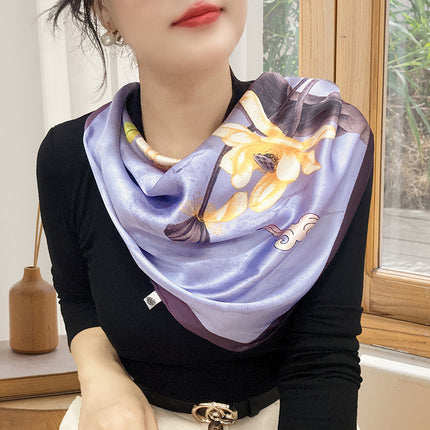 Spring and Summer 70cm Small Square Scarf Women's Autumn and Winter New Foreign Style Fashion All-match Shake Tone Same Scarf Scarf