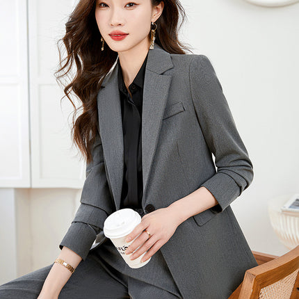 Black suit jacket Women's Spring and Autumn work clothes professional temperament civil servant interview formal wear women's suit suit