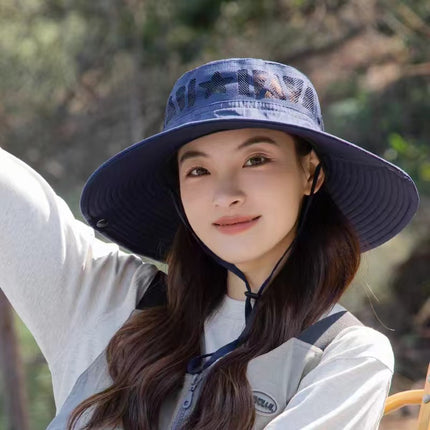 Japanese Fishing Drawstring Fisherman Hat Sun Shade Breathable Sunscreen Outdoor Mountaineering Fishing Hat Western Cowboy Hat