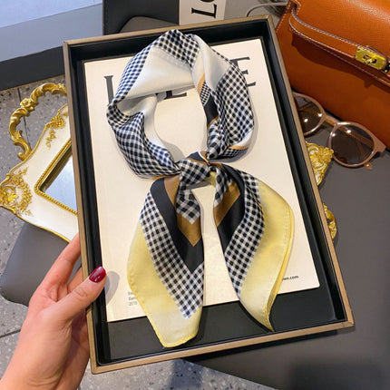 70cm Imitation Silk Square Scarf Fashion All-match Silk Scarf Professional Scarf Korean Style Neck Protection Scarf Decorative Small Square Scarf