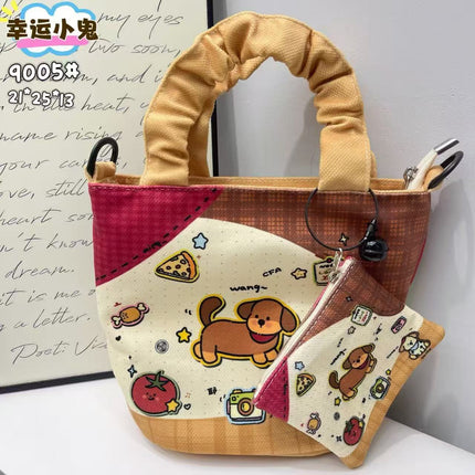 New Girls Handbag Storage Bag Cute Lunch Box Bag Handbag Mother Bag Korean Cartoon Bag Hand Bag