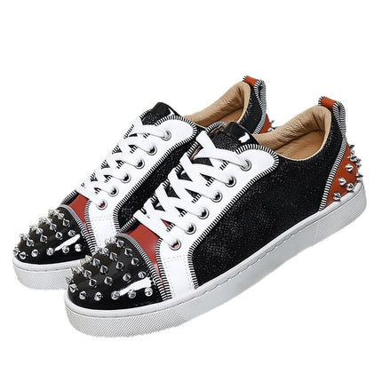 Men's Shoes for Spring and Summer Niche Light Luxury Soft Bottom Slab Shoes Trendy Men's High Beauty Value Fashion Low-top Round-toe Sports Trendy Shoes