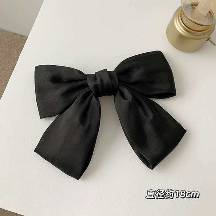Yang Zi's Same Style Large Retro Ribbon Bow Hairpin for the Back of the Head, Super Fairy Elegant Hairpin Spring Clip Hair Accessory