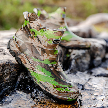 Cross-border short tube waterproof men's rubber shoes fashion camouflage army green rain boots outdoor mountain rain boots 39-48 plus size men's shoes