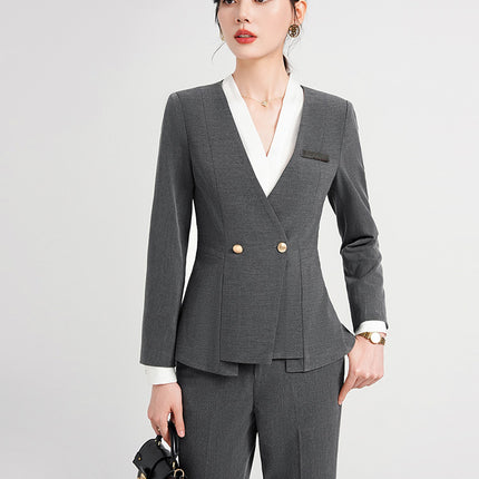 Jewelry Store Work Clothes Women's Autumn and Winter Temperament Goddess Fan Gan Practice Work Clothes OL Formal Occasion Professional Formal Suit Dress