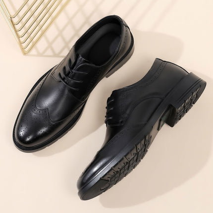 Leather Shoes for Men, Genuine Leather, High-End, Soft, Spring Season, Men's Business Formal Wear, Suit Leather Shoes, British Style, Wedding Shoes, Brogue Shoes