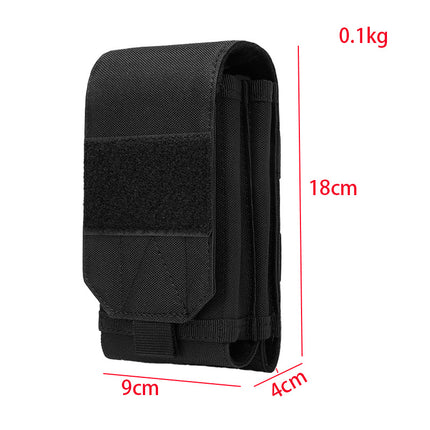 Outdoor Tactical Double-Layer Mobile Phone Bag 6.8inch Power Bank Storage Bag Notepad Hanging Bag Vest Edc Bag Waist Hanging Bag